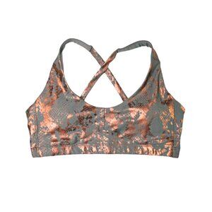 Copper Snakeskin Sports Bra - (XS, S, M, L, XL)
